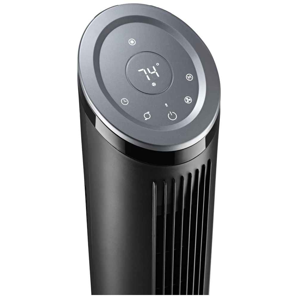 Ventilador de Torre, Estilo Moderno com Controle Remoto, Distância Máxima do Ar 8 Metros, 4 Velocidades, Temporizador de 24H e Oscilação de 90°, 110V 110v