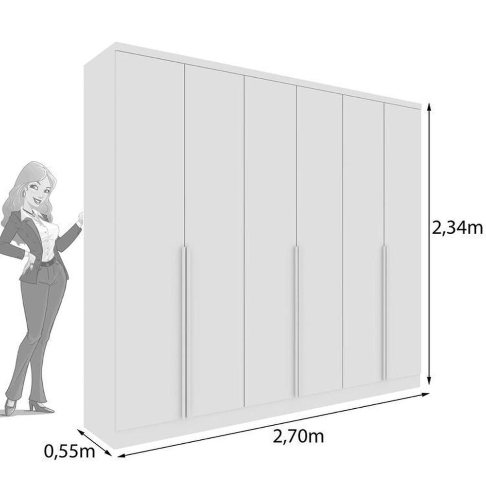 Quarto Casal Completo Guarda-Roupa 6 portas Londres Cama Mônaco com Cabeceira e Cômoda Chicago Espresso Móveis Neve