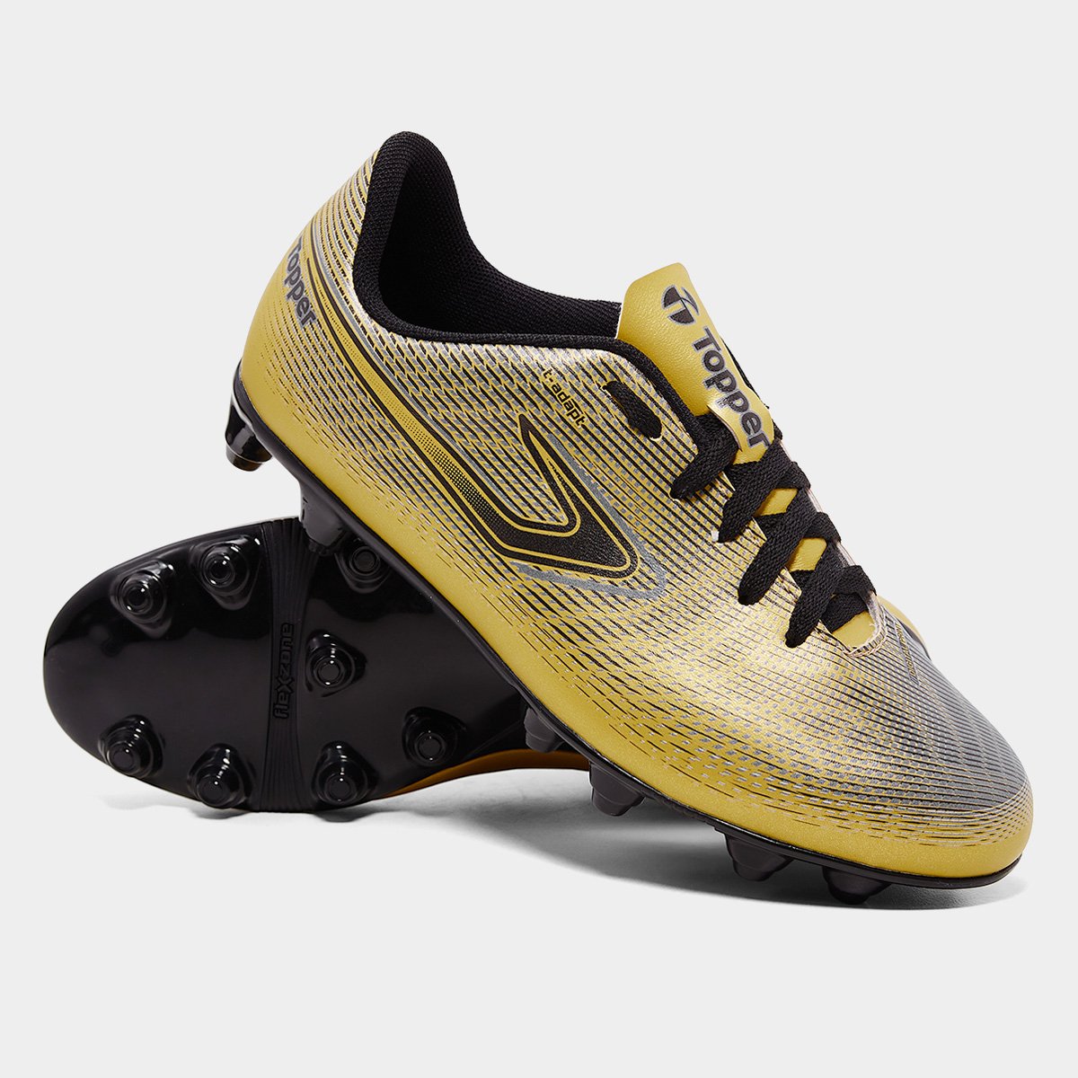 Miniatura Chuteira Campo Topper Slick VI Masculina Dourado+Preto - 37