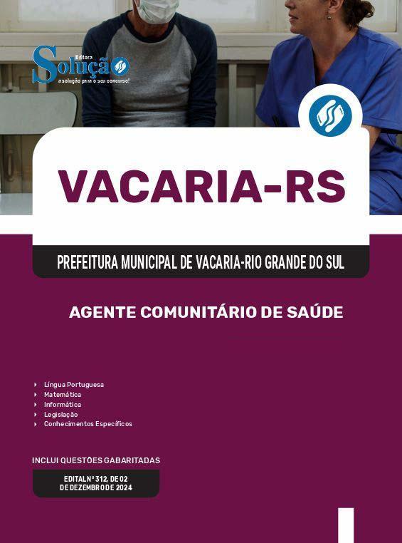 Miniatura Apostila Prefeitura Vacaria Rs 2025 Agente Comunitário Saúde