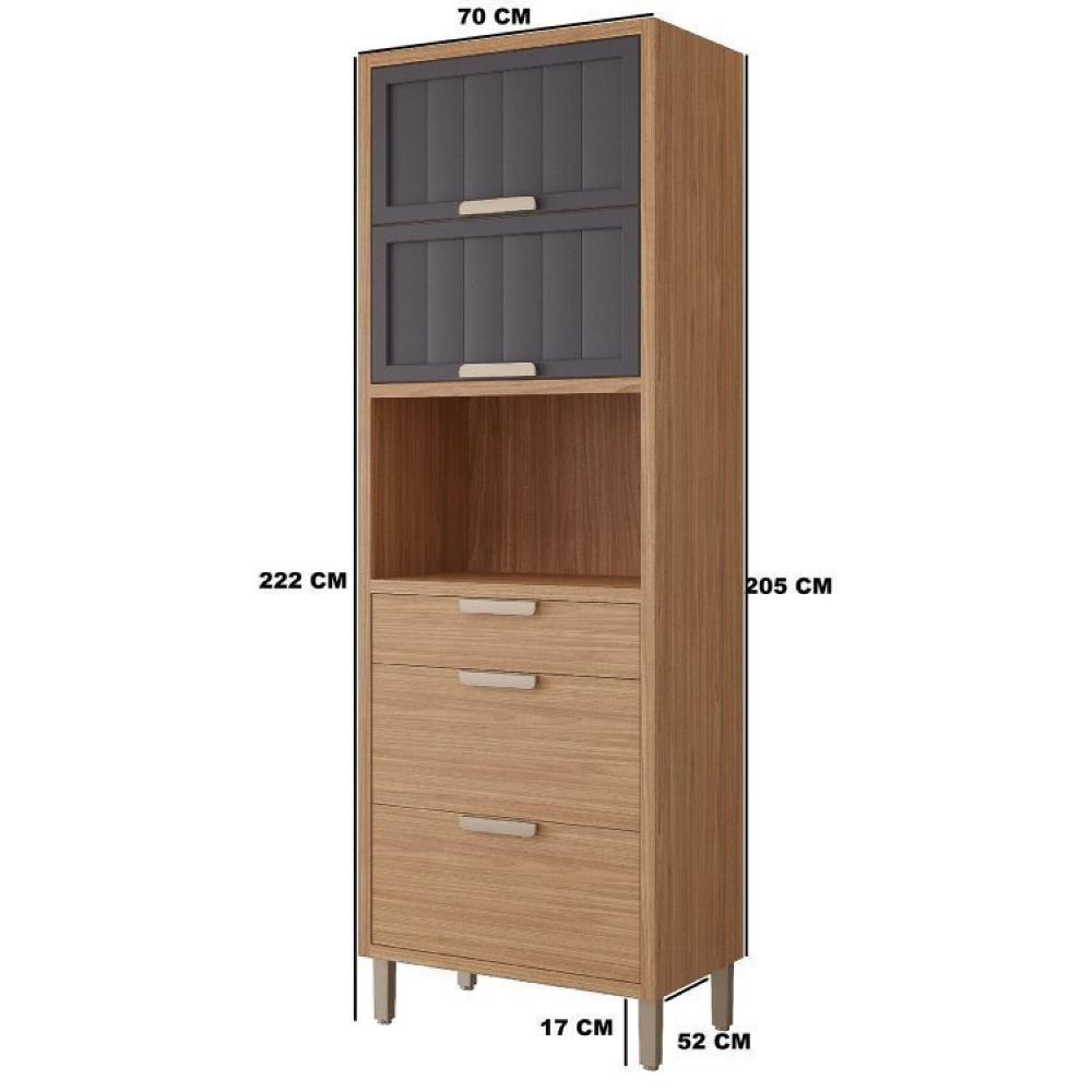 Cozinha Modulada Compacta 4 peças 1 Nicho para Forno ou Micro-ondas Helen Yescasa Freijó/Titanium