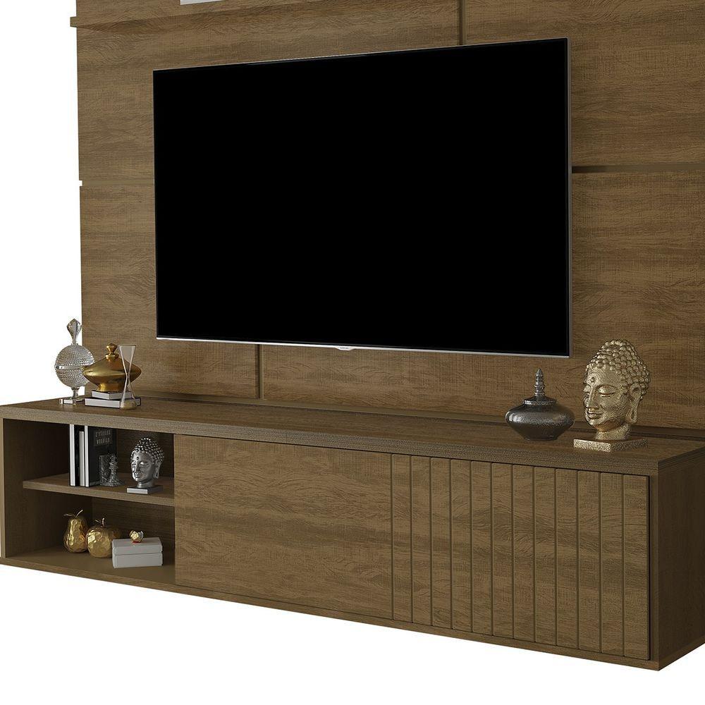 Painel Suspenso Para Tv Mariana Até "75" Ml01 - Amarena Móveis Cor Malbec