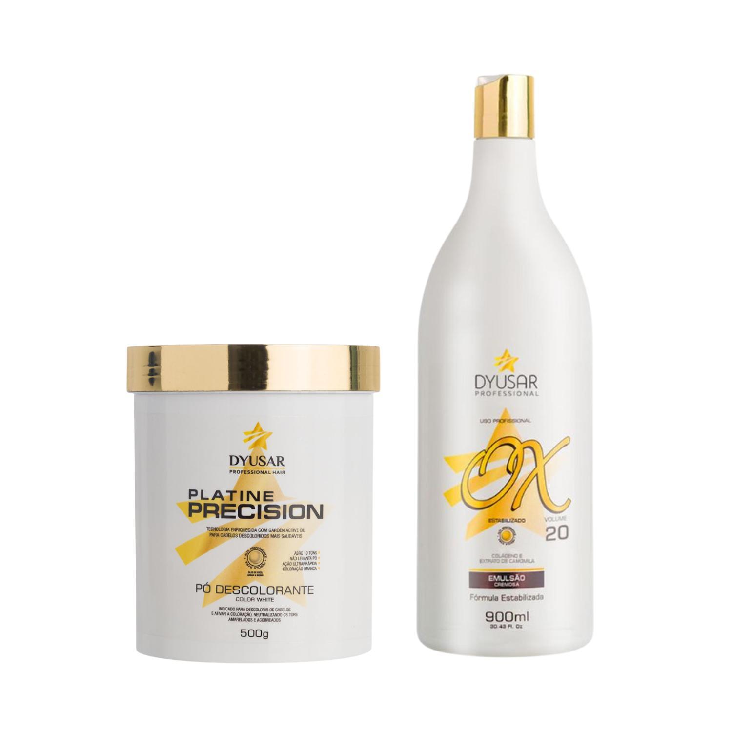 Miniatura Kit 1 Pó Descolorante White 500G + Oxidante 20 Volumes 900Ml