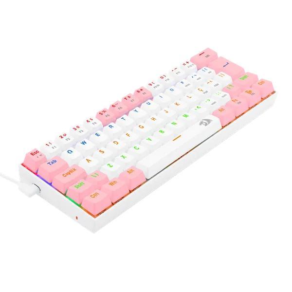 Miniatura Teclado Gamer Redragon Lakshmi Branco & Rosa C/Switch Azul