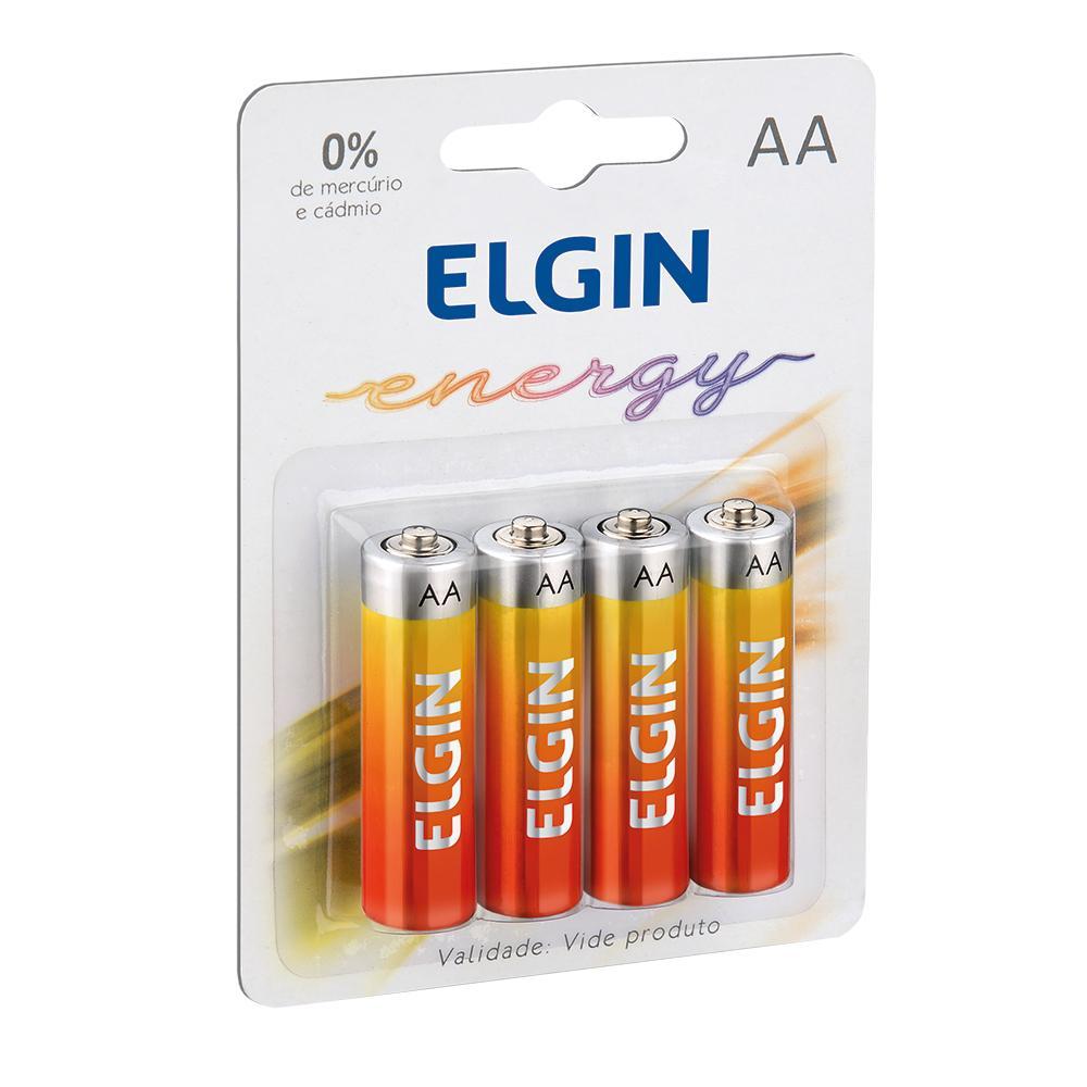 Miniatura Pilha Zinco-Carvao Elgin Aa 1.5V Blister Com 4 Unidades