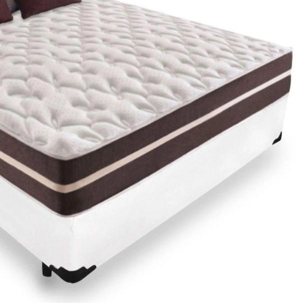 Miniatura Cama Box Casal + Colchão De Molas Prime Colchões Classic Superlastic 138x188x64 Branco