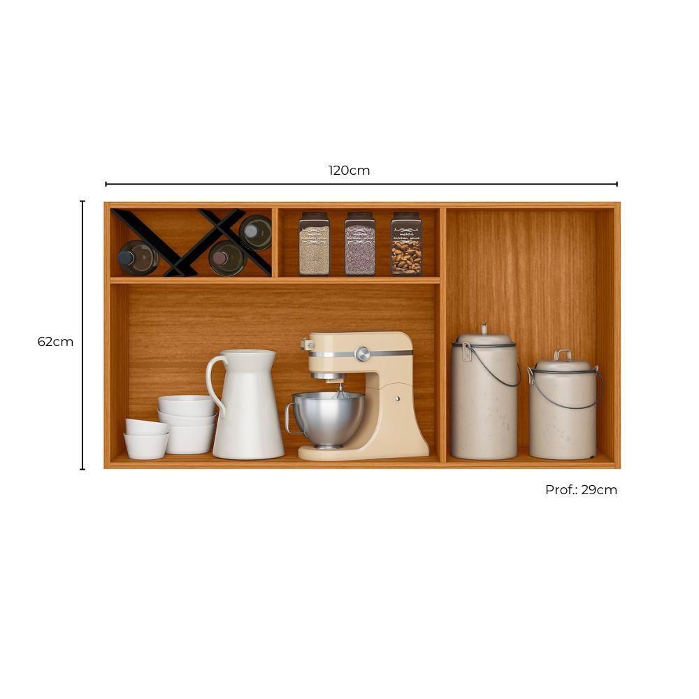 Miniatura Armario Aereo Nicho 2 Portas 120 Cm 12637 Raven Freijo Off White Pln