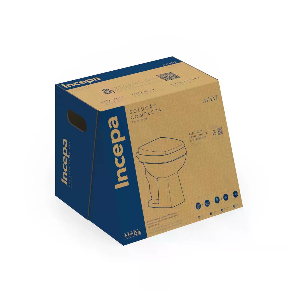 Miniatura Vaso Sanitário Convencional com Assento Soft Close Avant Incepa Branco Brilhante