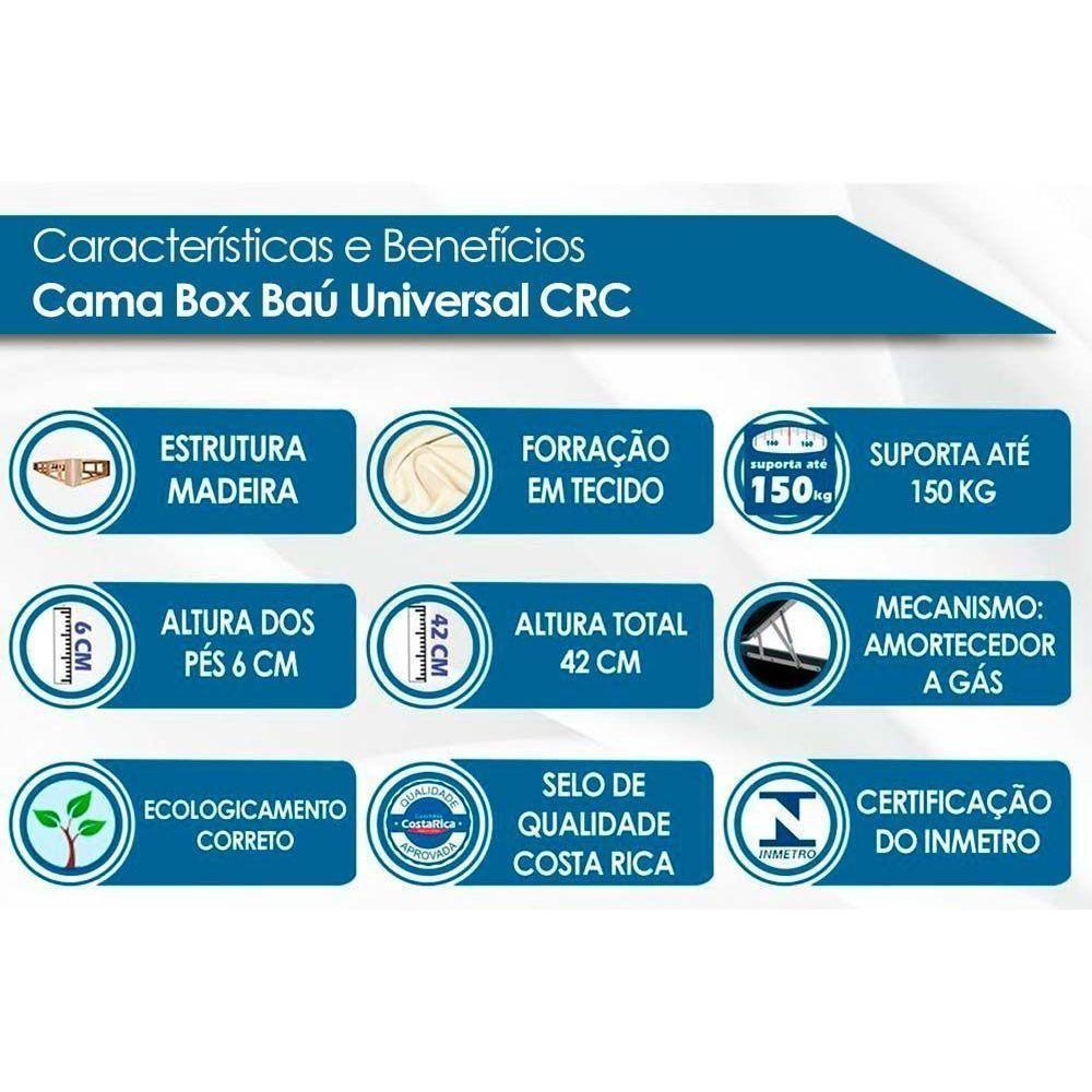 Miniatura Cama Box Baú Universal Queen Rústico Black (158x198x36) - Paropas