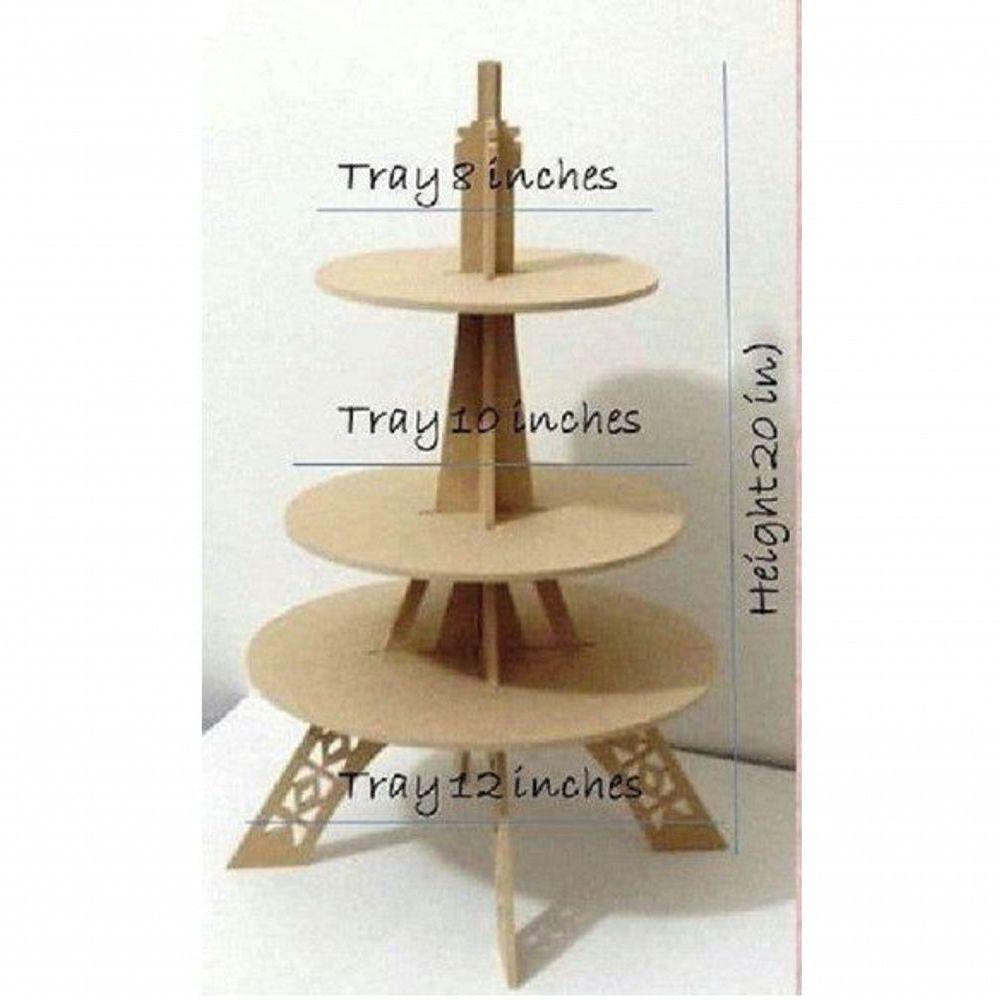 Miniatura Bandeja-suporte Tipo Torre Para Doces E Bolos Em Mdf
