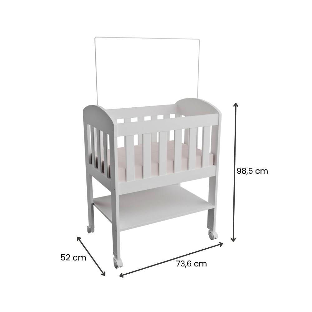 Miniatura Mini Berço Portátil Bebê Com Colchão E Rodinha Carolina Baby