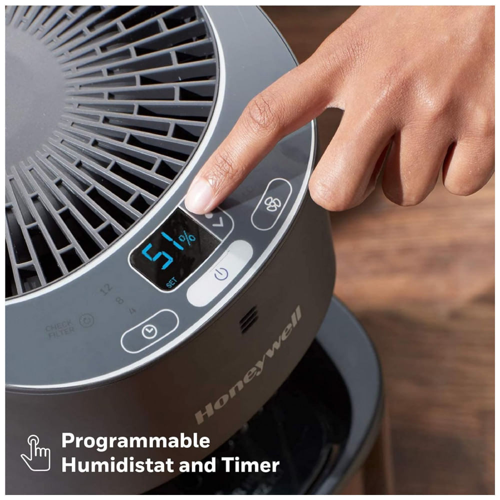 Miniatura Umidificador de Torre 5L com Preenchimento Superior e Painel Digital, Honeywell, Preto