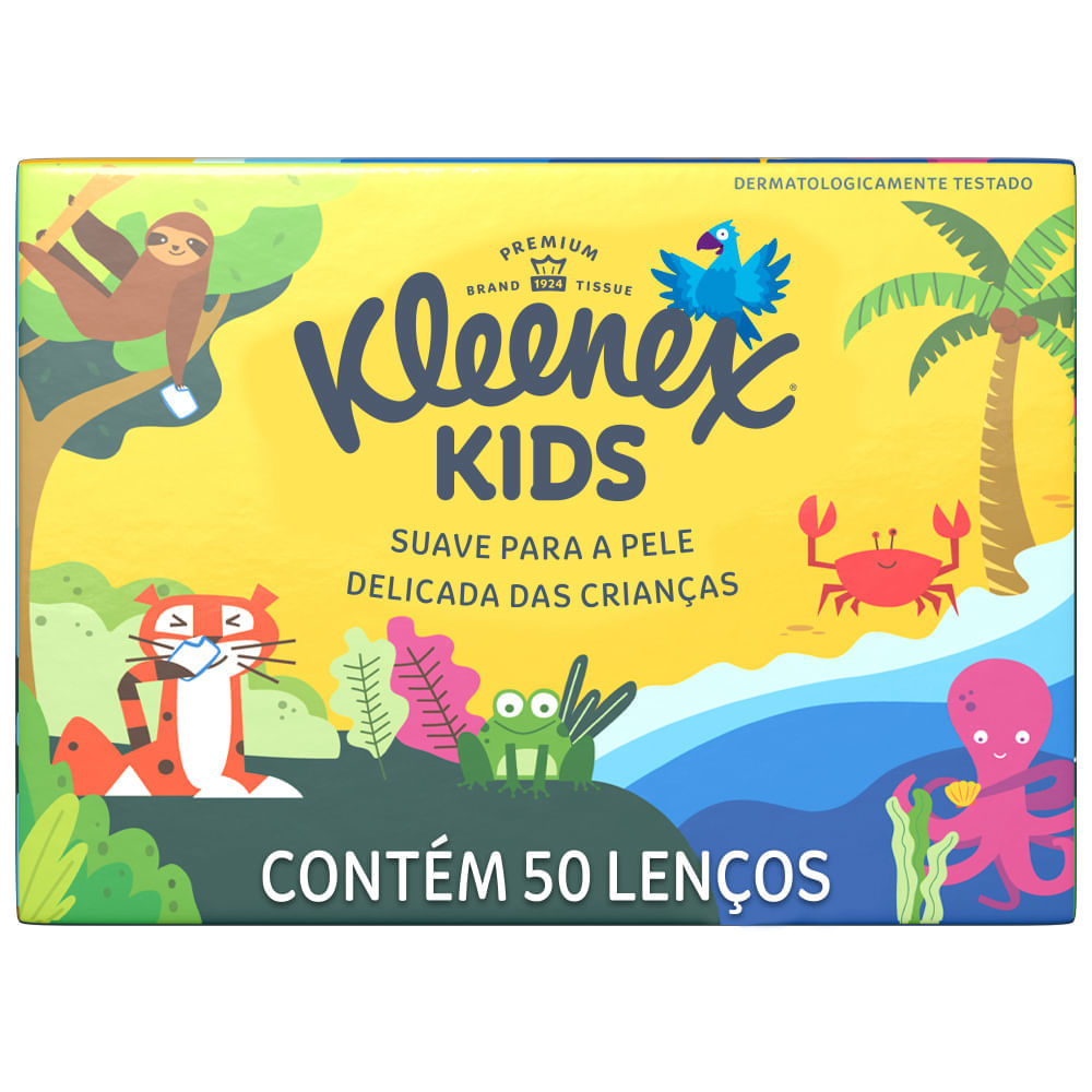 Miniatura Lenço de Papel Box Kleenex - 50 lenços Lenço de Papel Kleenex Dia a Dia 50 Unidades