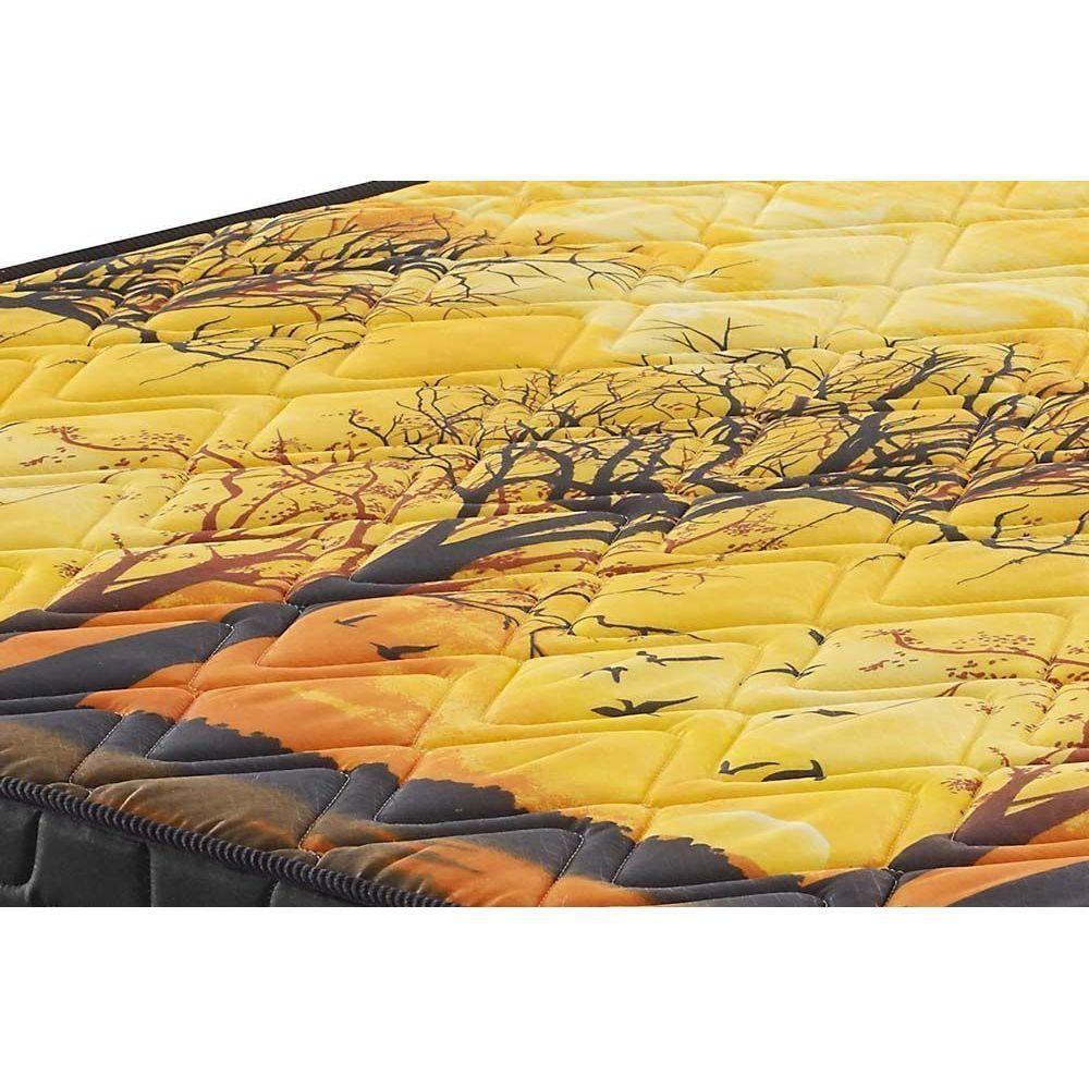 Miniatura Cama Box Baú Queen: Colchão Ortopédico Anjos D28 / Ag65 Pantanal + Base Crc Suede Black(158X198)