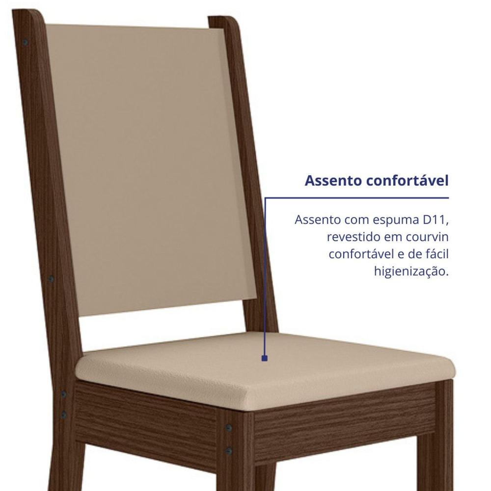 Conjunto 6 Cadeiras para Cozinha Clara Amêndoa/Savana