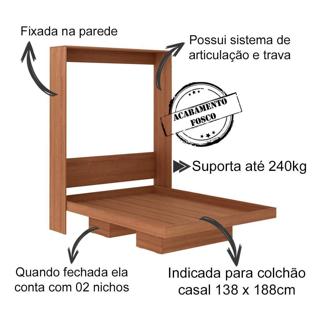 Miniatura Cama Retratil De Parede Casal Cm8016 Amendoa