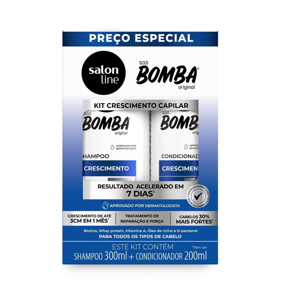 Miniatura Kit Shampoo 300Ml + Condicionador 200Ml Sos Bomba Salon Line