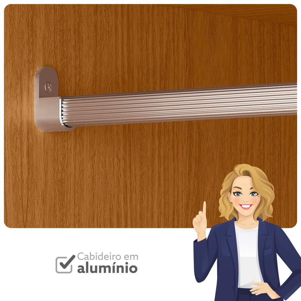 Guarda Roupa Casal 06 Portas Deville Cinamomo/Off White