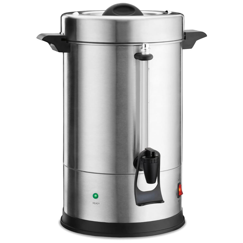 Miniatura Urna de Café Comercial em Aço Inoxidável 4,4L com Medidor de Quantidade, Luz Indicadora e Plugue de 5 a 15 fases, 11...