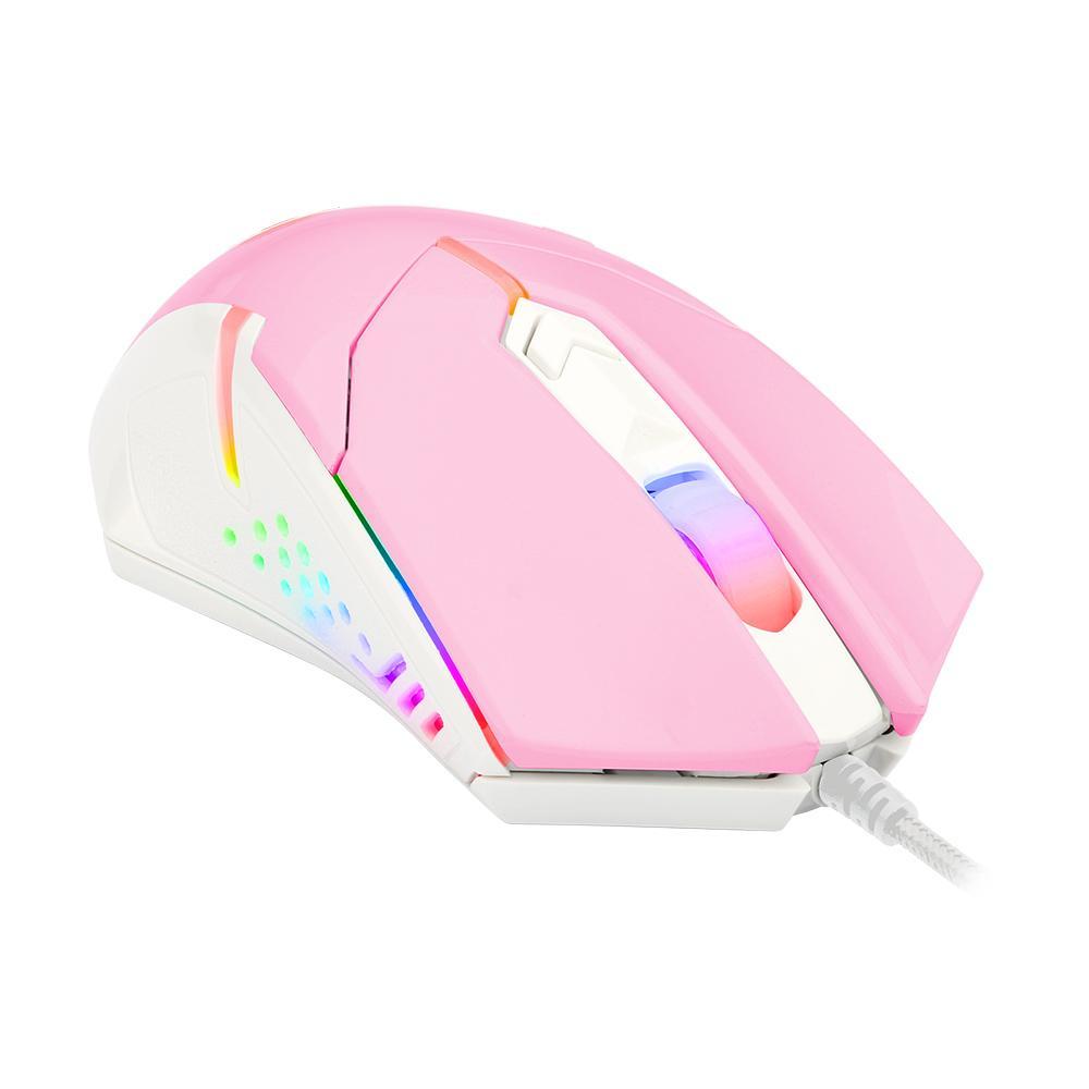 Miniatura Mouse Gamer Redragon Centrophorus 2 Rosa Branco Rgb 7200Dpi