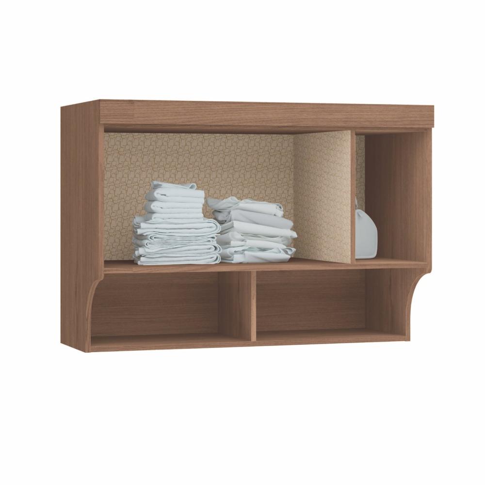 Miniatura Armário Aéreo Ponte Modulado 1 Porta 1 Nicho Infinity Móveis Castro Macadâmia/Blush Line