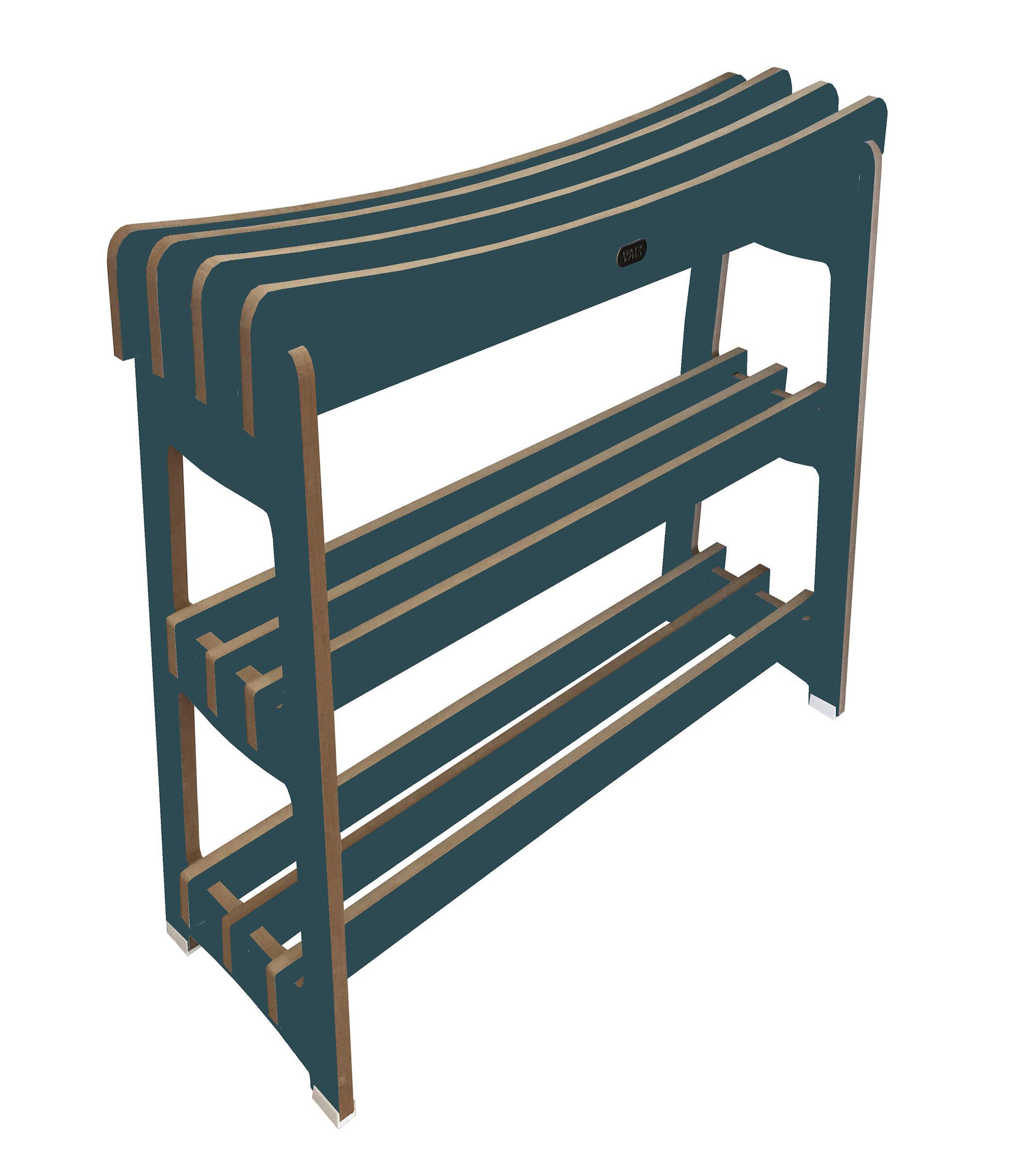 Miniatura Sapateira Banco Multiuso Sólida Slim 50 Em Mdf Azul Vaik 06 - Madeira - Azul-petróleo - Sapateira - Madeira mdf - 50 cm - Vaik - Mdf - 27 cm - 0 - 03