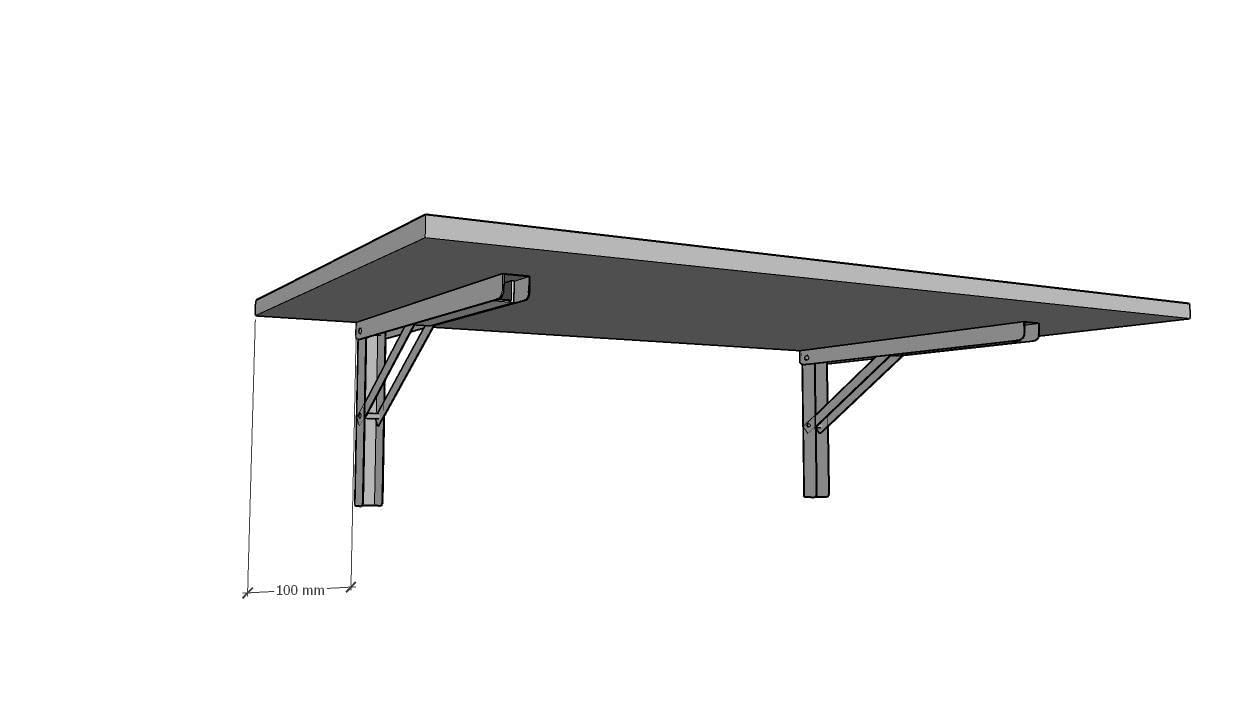 Miniatura Mesa Dobrável Bancada De Estudos Suspensa Em 80X40X1,5 Cm