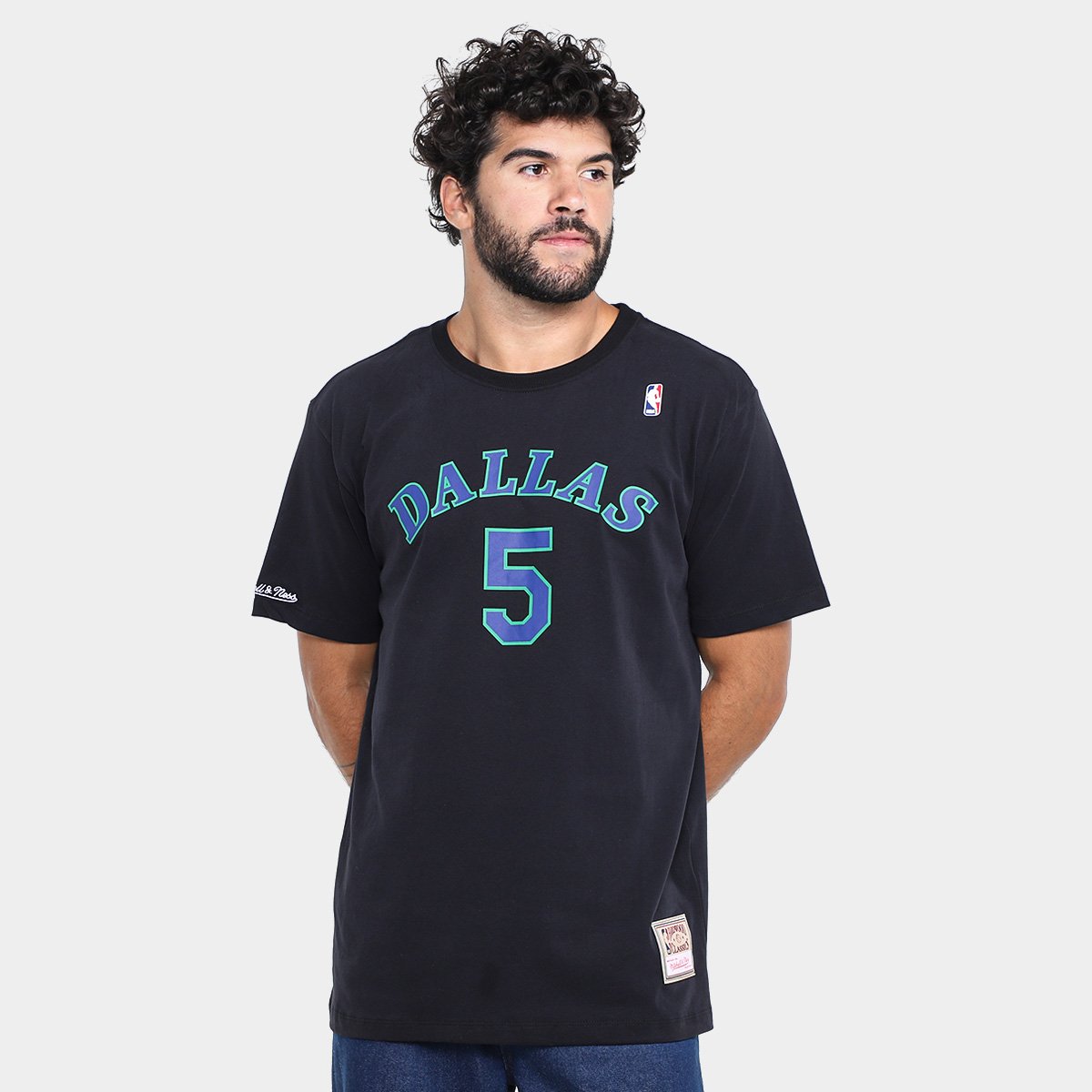 Miniatura Camisa Dallas Mavericks NBA Mitchell & Ness Kidd Masculina Preto - P