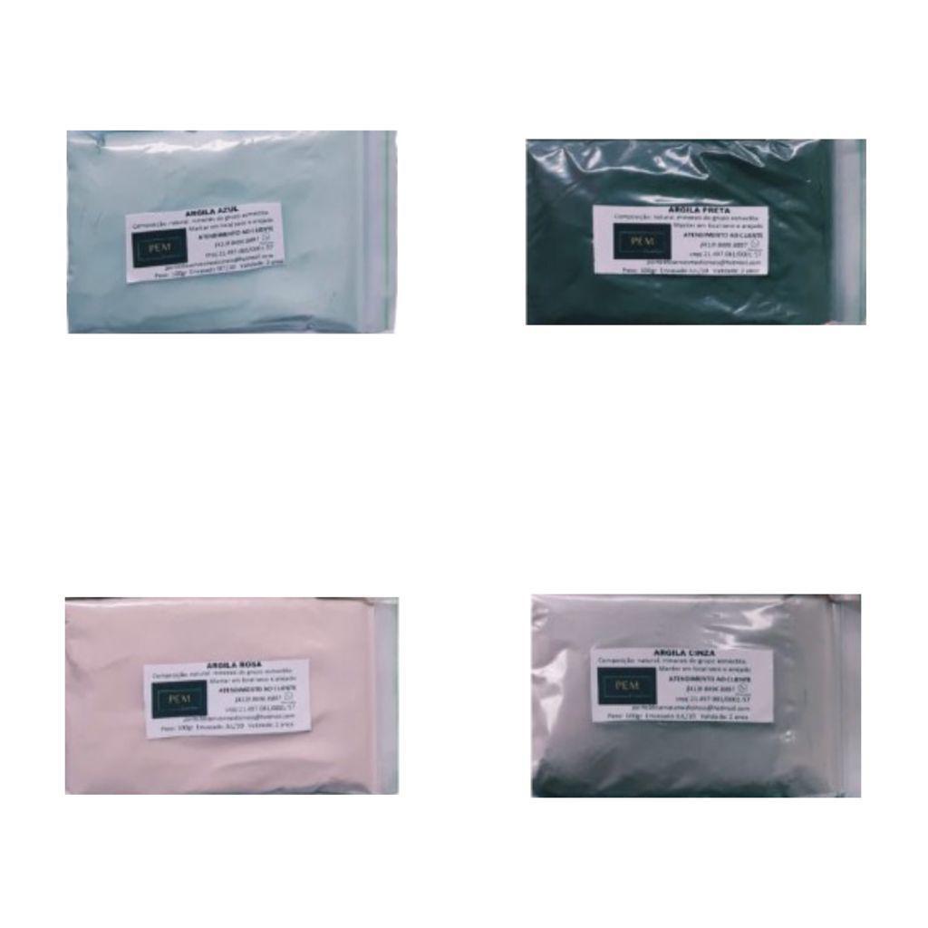 Miniatura Kit Argila 250G Cada Pacote Cores Azul Preta Rosa E Cinza