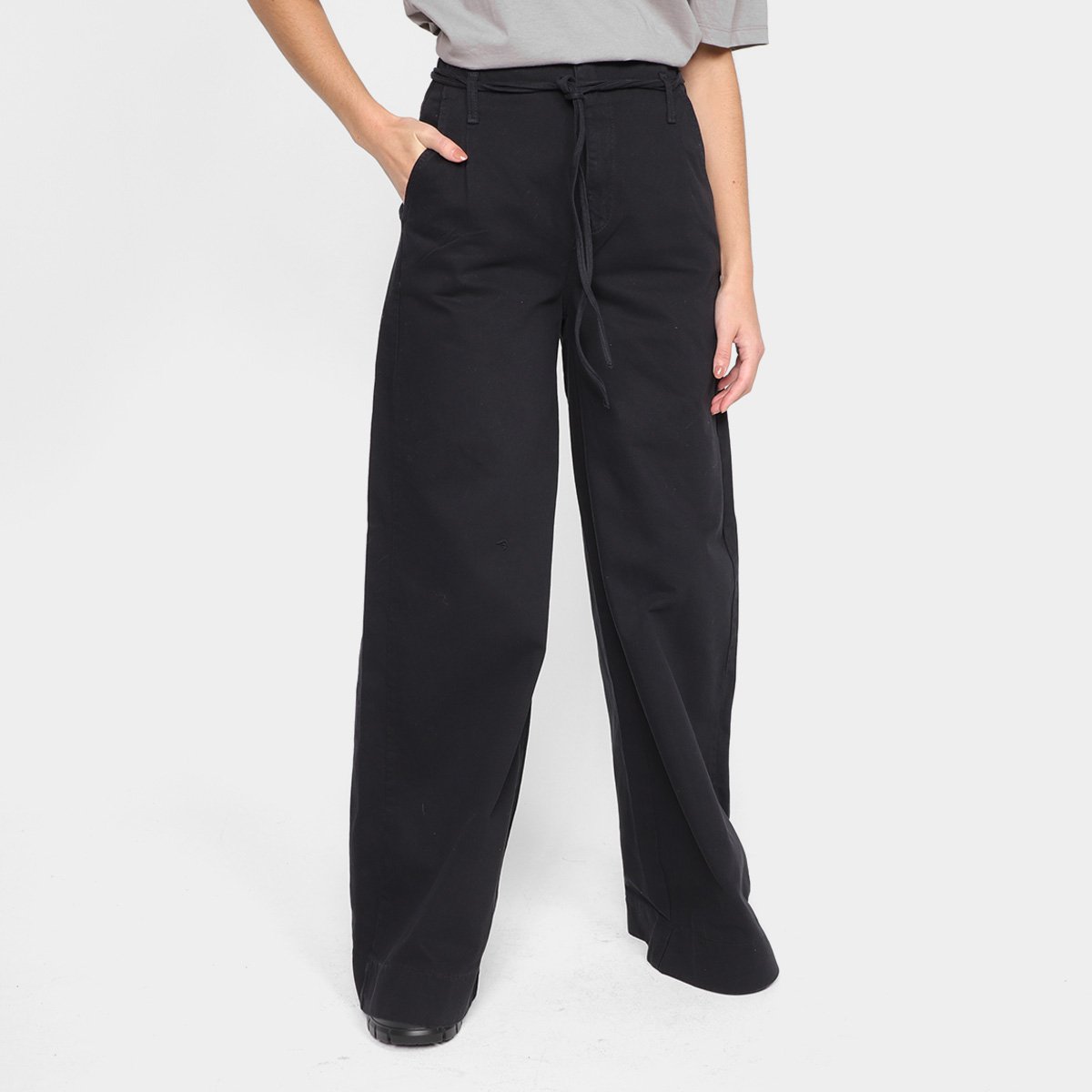 Miniatura Calça Sarja Pantalona Colcci Cintura Alta Feminina Preto - 36