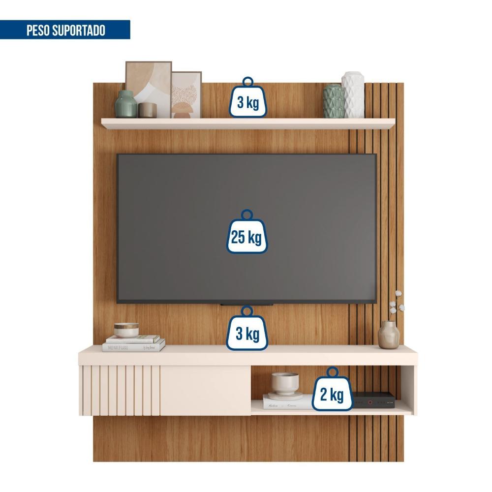 Painel para Tv até 55 Polegadas Safira Freijó/Off White