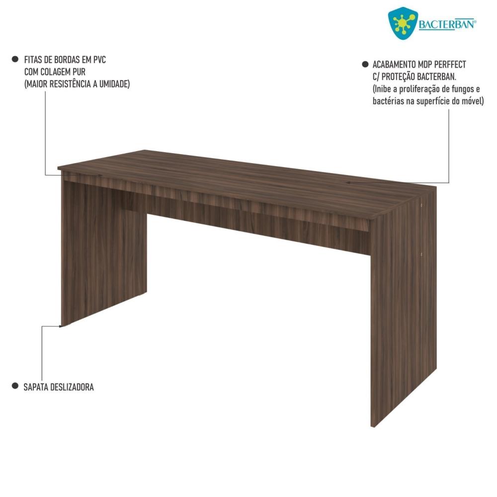 Mesa para Escritório Diretor 160cm Turim Espresso Móveis Nogal