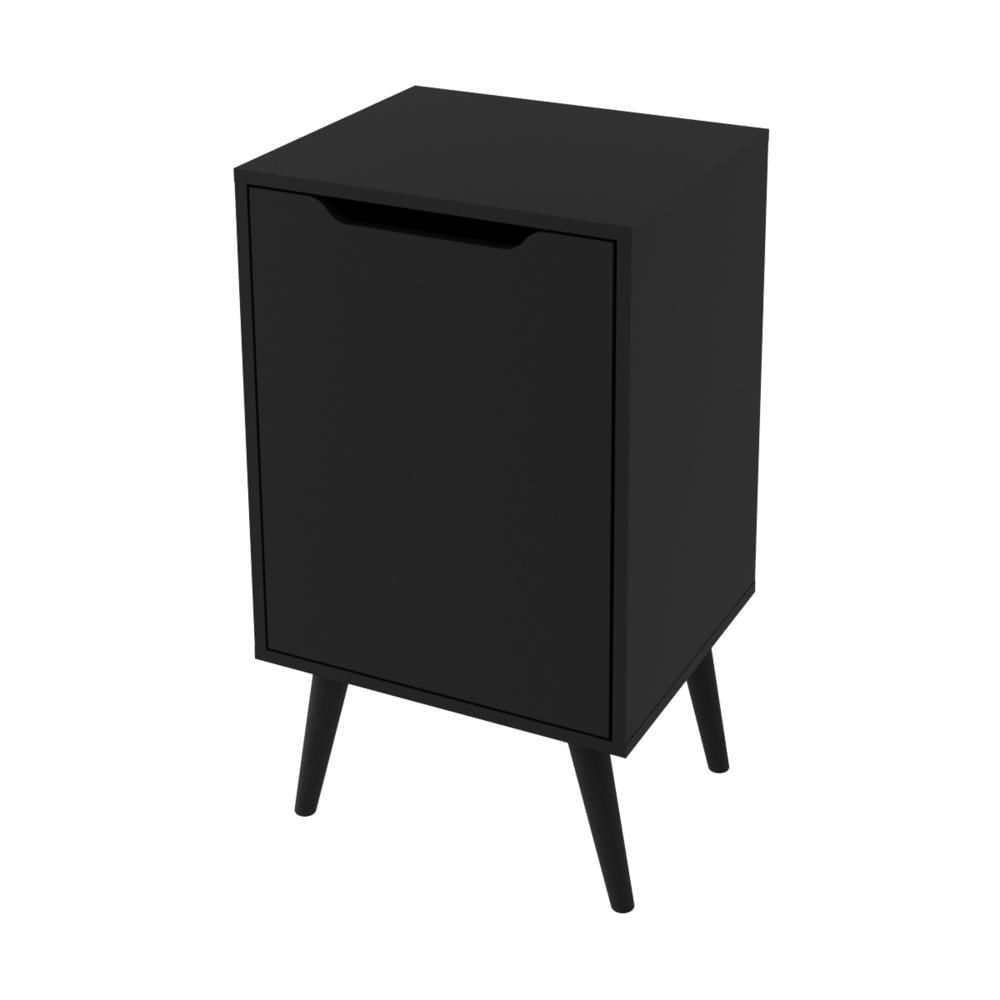 Miniatura Gabinete Banheiro 45cm 1 Porta Retrô Multimóveis CR10120 Preto