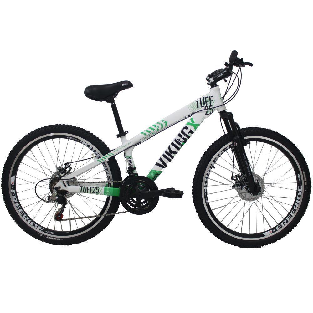 Miniatura Bicicleta Vikingx Tuff25 Freeride Aro 26 21v Branco/verde