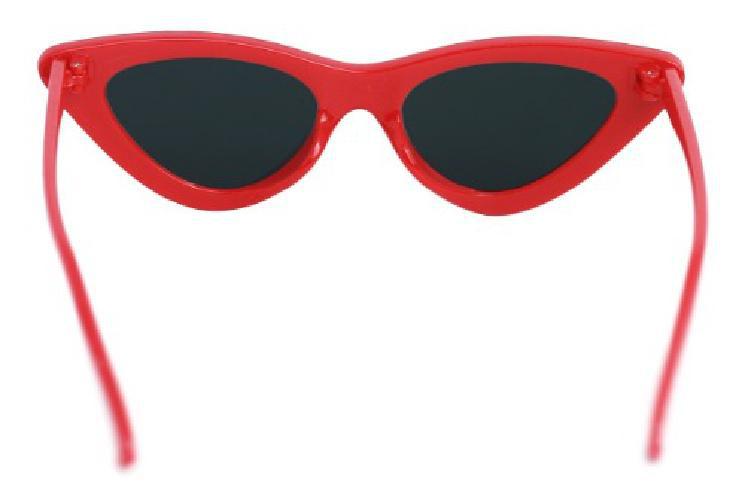 Miniatura Óculos Sol Fem Cat Eye Gatinho Luxo Preto/Vermelho Rêtro