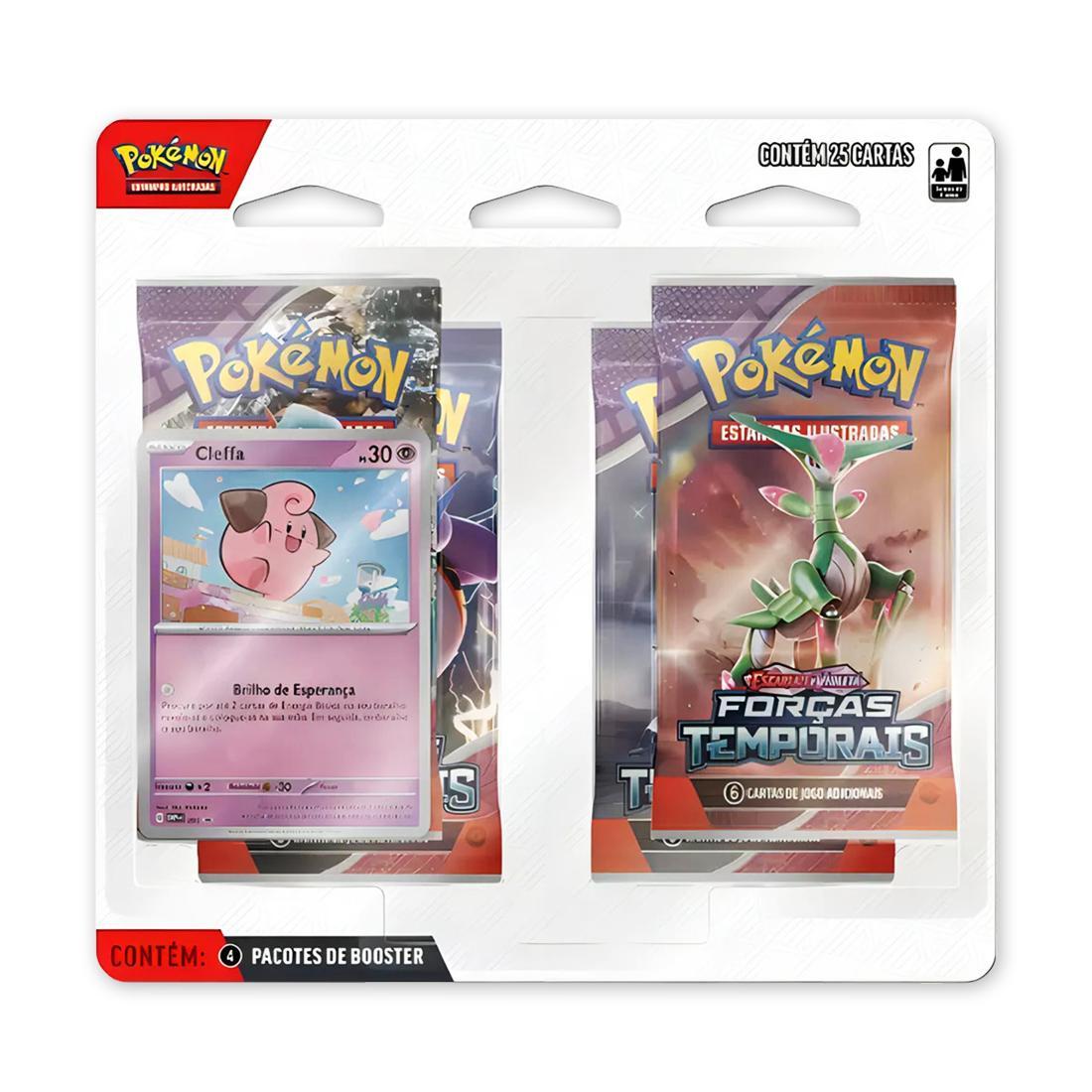 Miniatura Blister Pokemon Coleção Forças Temporais Cartas Copag Ev05 C