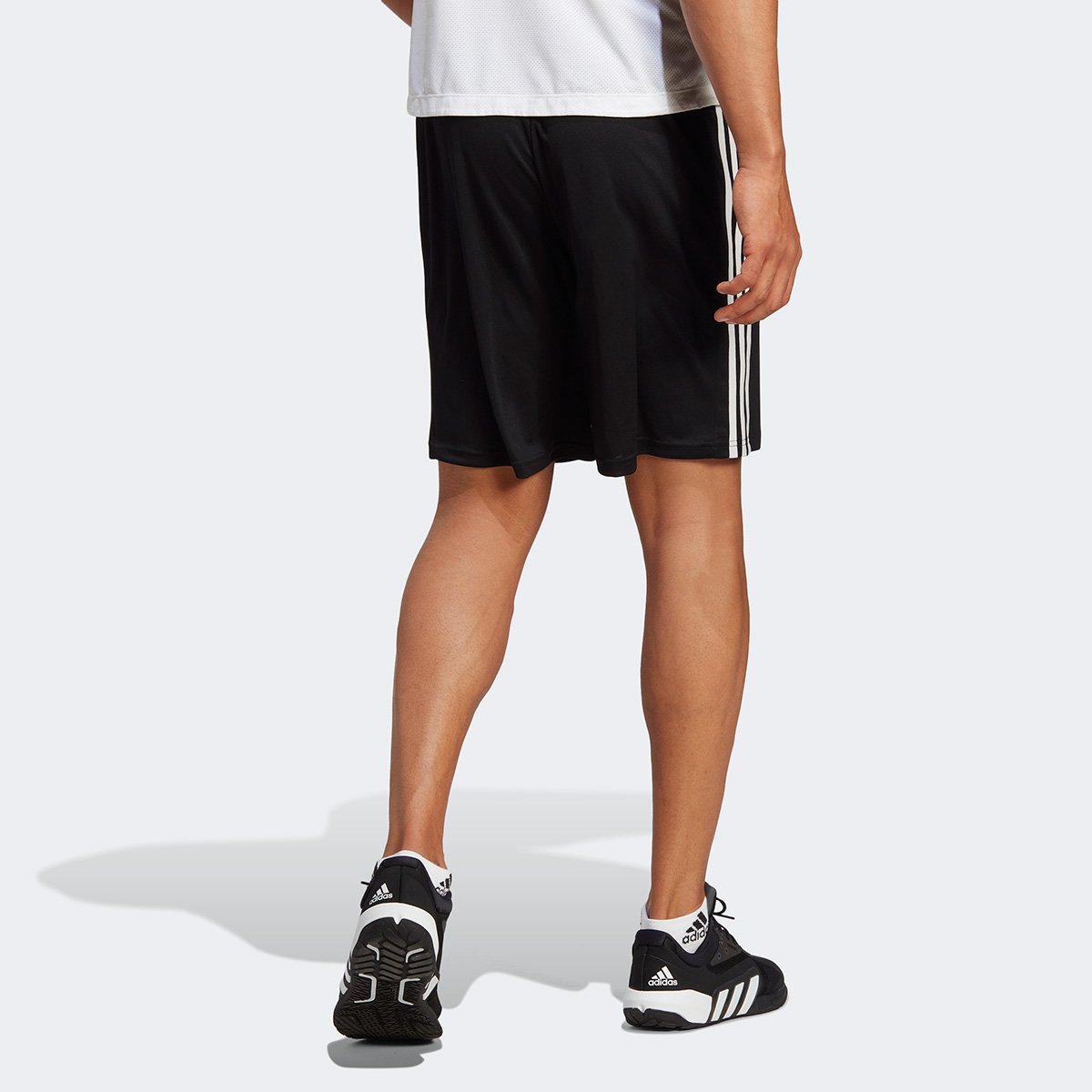 Miniatura Short Adidas Essentials 3 Listras Masculino Preto - P