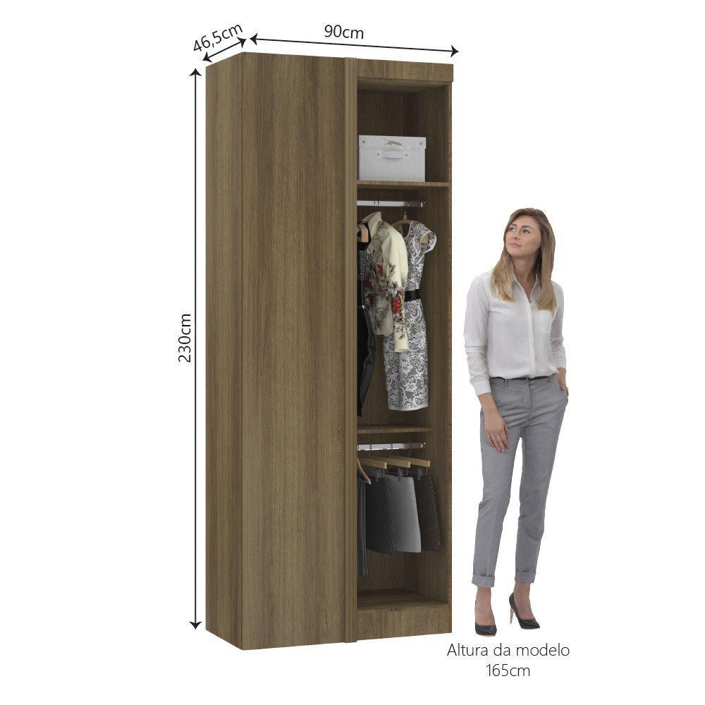 Miniatura Guarda Roupa De Canto Reto Modulado 90cm 1 Porta Paris Luciane Móveis Avelã Pf Com Verde Pf