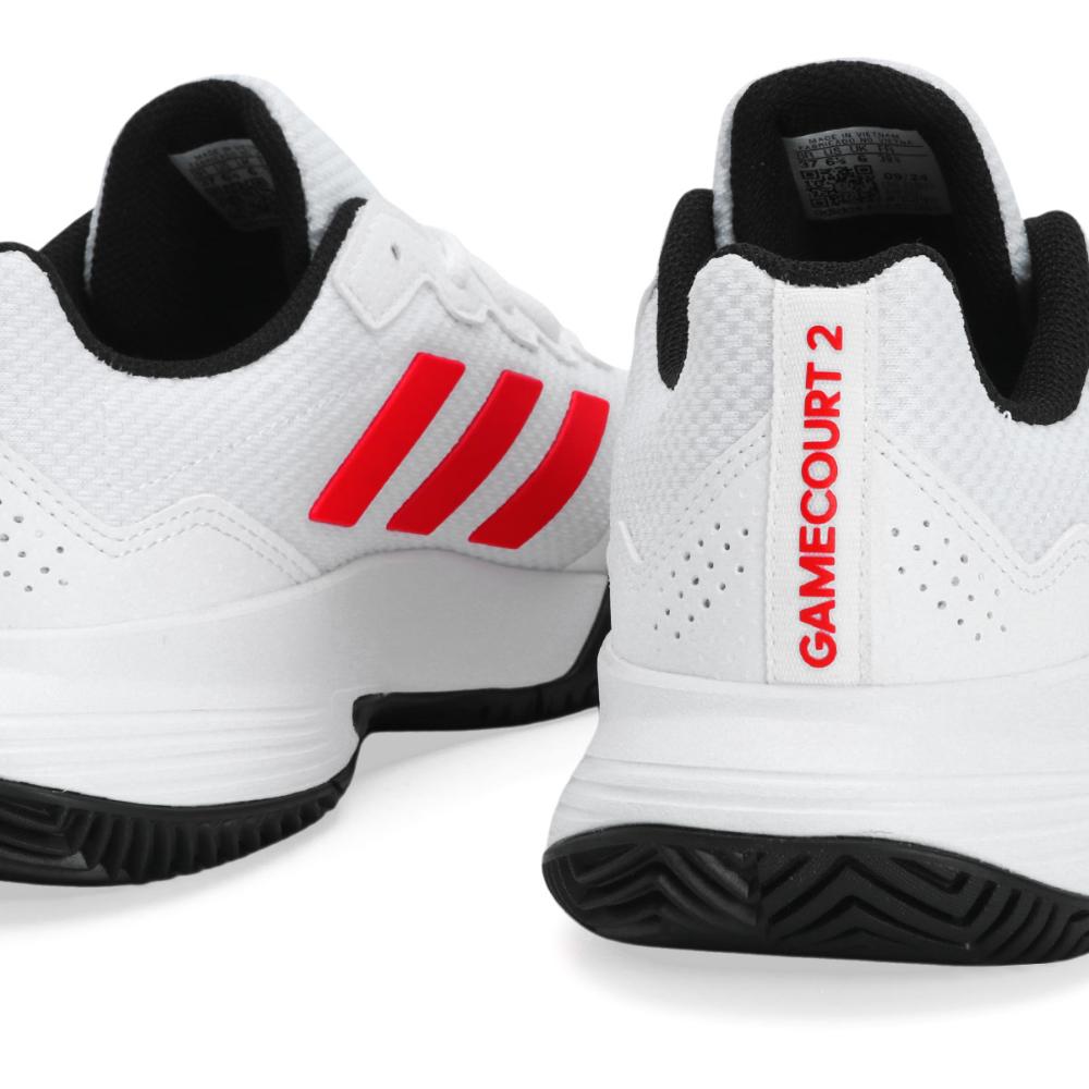 Tênis Adidas Gamecourt 2.0 Branco Vermelho e Preto 37