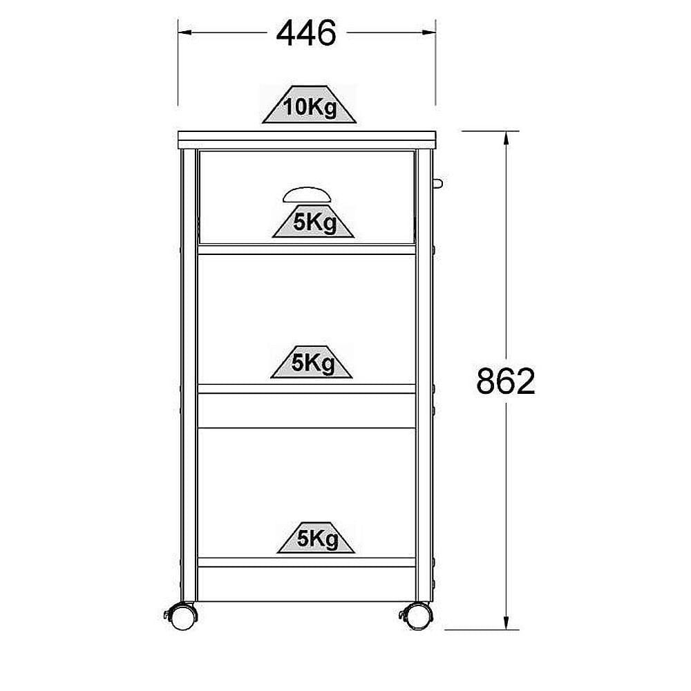 Aparador Carrinho Café 1 Gaveta 45 Cm Ba130 Branco Dtall