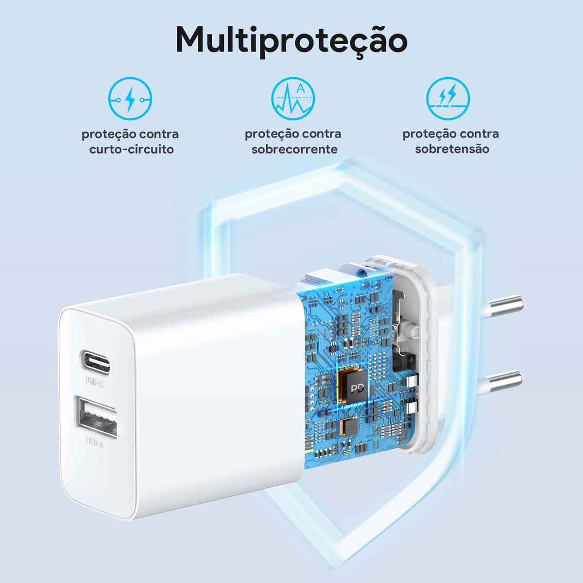 Miniatura Fonte 20W Completa Turbo 2 Entradas Para Moto G50
