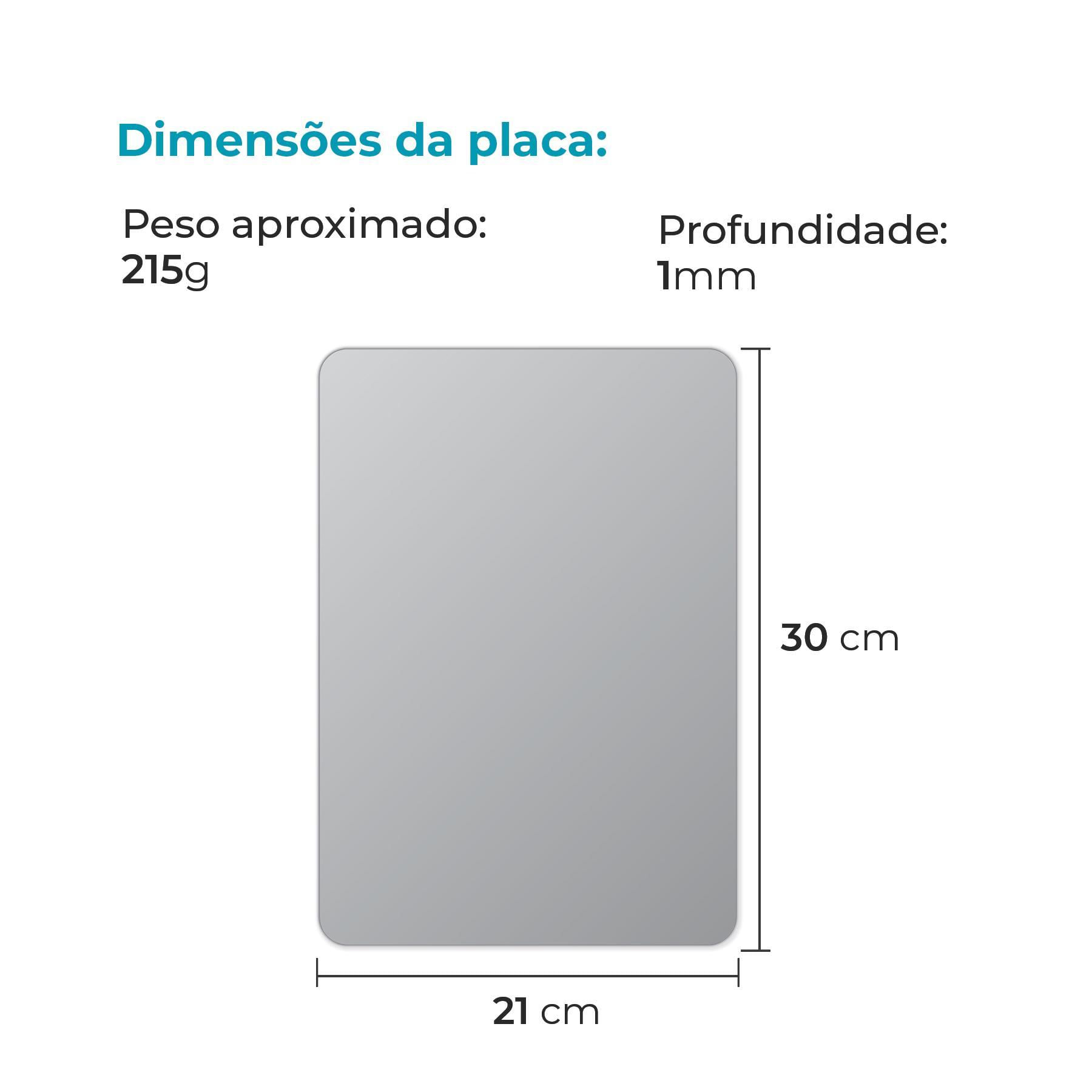 Miniatura Kit 10 Chapas Placas De Metal Sublimação 21X30Cm - Cinza