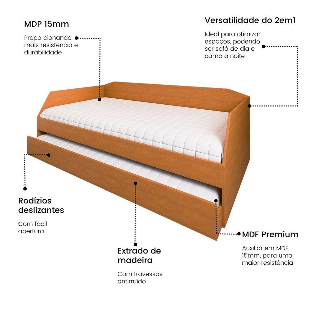 Miniatura Sofá Cama Com Cama Auxiliar Americana Luxo Em Mdf Resistente Nobre Nature