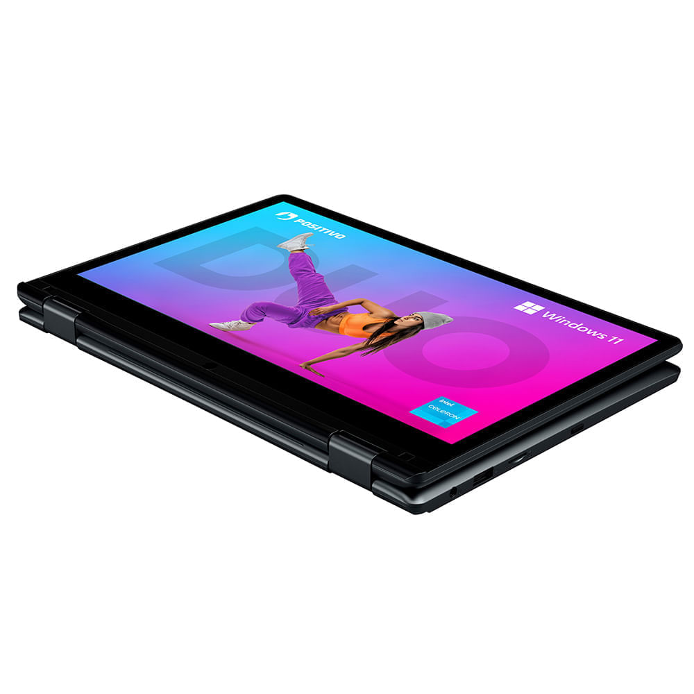Miniatura Notebook 2 em 1 Positivo Duo C8128E Intel® Celeron® N4500 Windows 11 Home 8GB RAM 128GB eMMC 11” LED HD IPS - Cinza