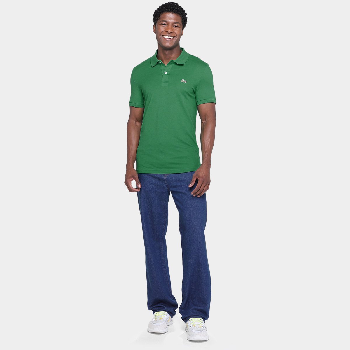 Miniatura Camisa Polo Lacoste Casual Masculina Verde claro - G