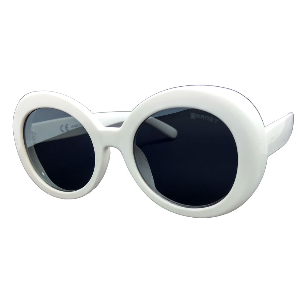 Miniatura Óculos De Sol Lente UVA Garnet Redondo Flat Acetato Branco