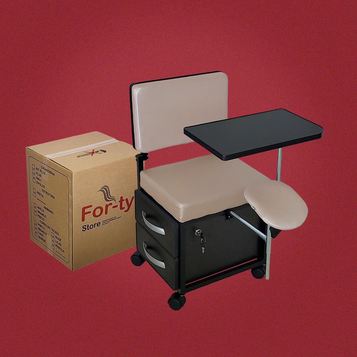 Cirandinha Manicure Pedicure Evolux Rosê Com Gaveta Preta