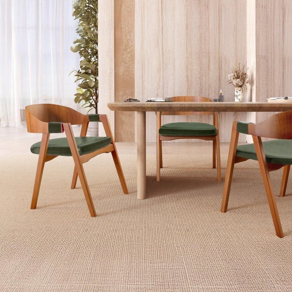 Cadeira para Sala de Jantar 80cm X 60cm Luna Verde/Nature