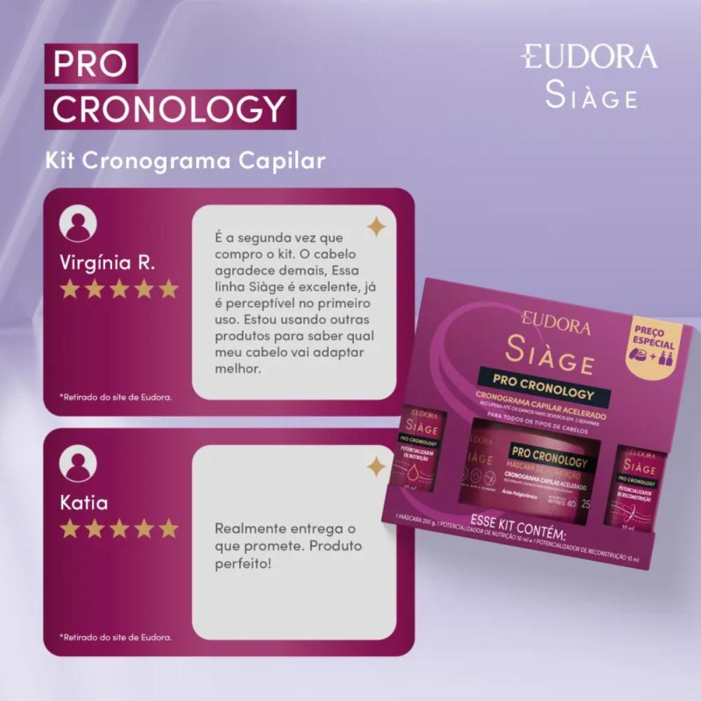 Kit Cronograma Capilar Acelerado Siàge Pro Cronology 3 Itens