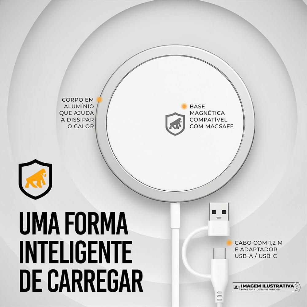 Miniatura Carregador Wireless Magsafe Ultra - Branco - Gshield
